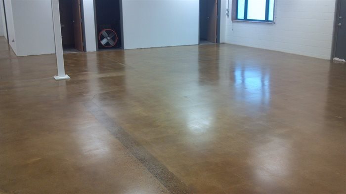 body shop concrete floor.