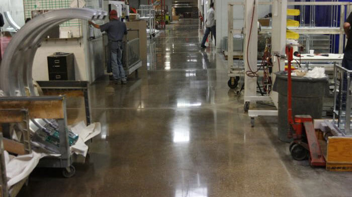a manufacturing facilities concrete floor.