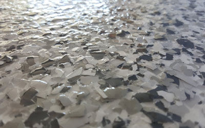 Epoxy Restored Concrete Garage Door Floor Minneapolis, Minnesota